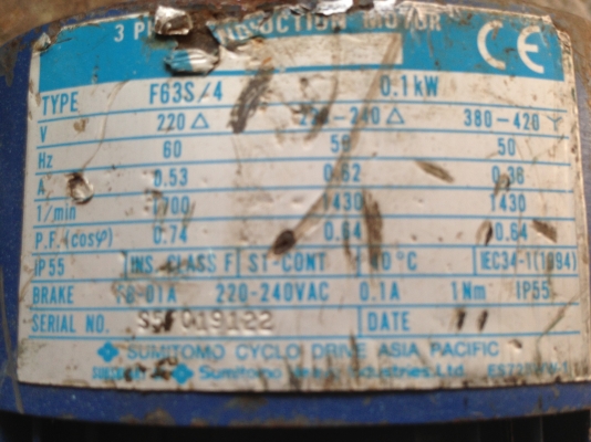 ขายมอเตอร์เกียร์ Sumitomo 1/4 HP. 380 V อัตราทด 1/11 มีคอยเบรคในตัว สภาพสวย พร้อมใช้งาน ( มีเฟืองเพิ่มรอบใส่ไปให้ด้วย ) ขายมอเตอร์เกียร์ Sumitomo 1/4 HP. 380 V อัตราทด 1/11 มีคอยเบรคในตัว สภาพสวย พร้อมใช้งาน ( มีเฟืองเพิ่มรอบใส่ไปให้ด้วย )