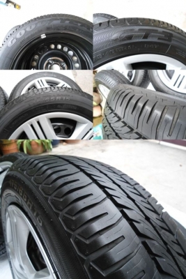 ขายล้อกะทะ+ยาง+ฝาครอบ 175-65-15 ยางใหม่ๆกิ๊บๆ