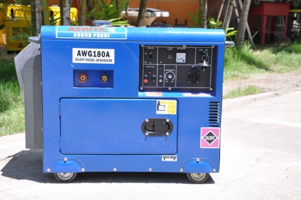 ขาย เครื่องปั่นไฟ+เชื่อมได้ ASHITA 5000วัตร์ ดีเซลตู้เก็บเสียง 38,000บาท