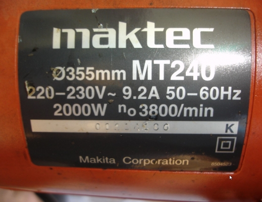 ขายแท่นตัดไฟเบอร์ 14 นิ้ว 2,000 วัตต์ Maktec รุ่น MT 240