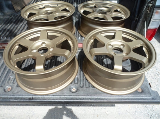 te37ทำสีใหม่(น้ำตาลไหม้)ใส่4รู100 หน้า15"กว้าง6.5 / หลัง16"กว้าง7 (ยกชุด7,700บ.) "แยกคู่ หน้า3,800บ/หลัง4,200บ "