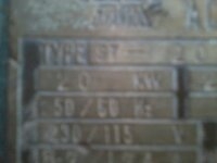 เครื่องปั้นไฟ  220 v   ขนาด 20 kv