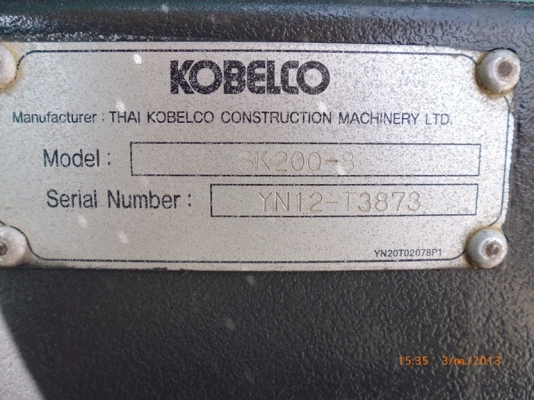 ขาย Kobelco SK200-8, S/n. YN12-T3873 สภาพสวยมาก