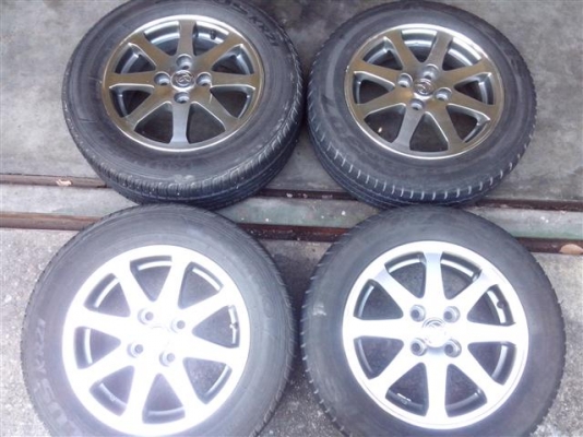 ล้อแม๊กซ์+ยาง Vios ขอบ 14 ปัดเงา+พร้อมน๊อต