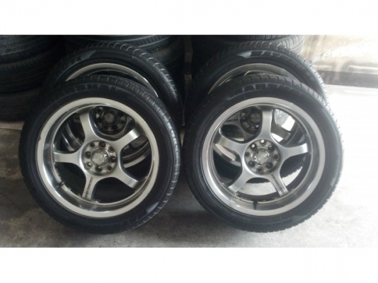 แม็กเจแปน ขอบ 17 พร้อมยางดีปี 11 ขนาด 4 รู 100 แม็กเจแปน ขอบ 17 พร้อมยางดีปี 11 ขนาด 4 รู 100