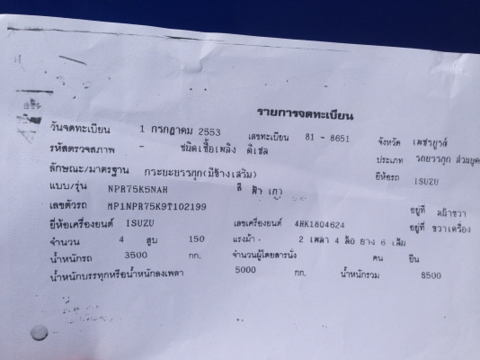 ขาย 6 ล้อ อีซูซุ NPR 150 แรงม้า ปี 2553 สภาพสวยกิ๊ป ๆ พร้อมใช้งาน อีซูซุ 6ล้อ NPR ยางดี เครื่องดี150