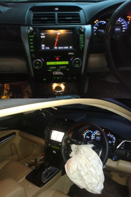 ขายรถอุบัติเหตุToyota Camry Hybrid โตโยต้า คัมรี่ ไฮบริด 2.5 HV Naviรุ่นท๊อปสุด ปี2013 รถเกือบป้ายแดง สีดำพร้อมเล่มทะเบียน..ราคาเบาๆๆ