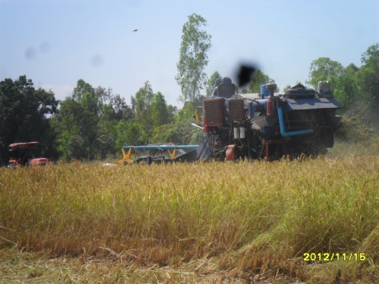 ขายรถเกี่ยวข้าวน.เจริญการช่างรองกระสอบเครื่อง6HE1