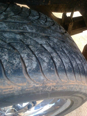 ล้อแม็กโครเมี่ยมLenzo นอก 255&times;50&times;20 พร้อมยาง Hankooc ถอดจาก Toyota D4D 4ประตู