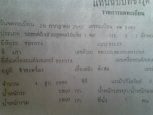 ขาย สปอร์ตไรเดอร์ สภาพเดิมบาง TOYOTA SPORT RIDER 3.0 ปี42/99 เครื่องเดิม3.0 แห้งๆไม่มีเยิ้ม แรงดี ช่วงล่างแน่น คัสซีสวย เกียร์ธรรมดา ถอดโฟล์ สีบาง หน้า-หลังเดิม ภายในสวย แอร์เย็น พ.พาวเวอร์ ABS AIRBAG ล้อแม็ก สภาพสวยพร้อมใช้งาน เอกสารพร้อมโอน ราคาต่อรองได
