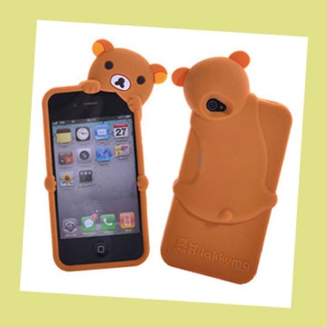 ขายลดราคา เคส iPhone4 ซิลิโคนหมีรีลัคคุมะ เกาะด้านบน ถูกมาก