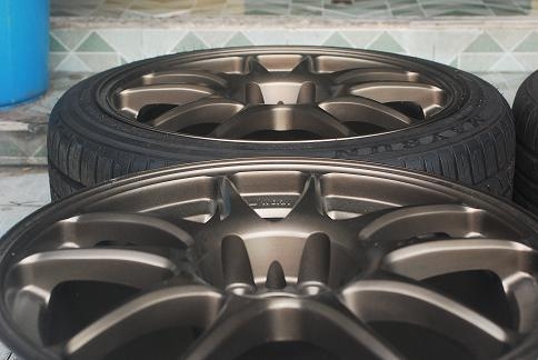 ล้อ Wwork EMOTION ขอบ 18" หน้า 8.5" off 43 หลัง 8.5 off 43 5รู114 Made in japan ติดยางมา 2 เส้น ปี 12