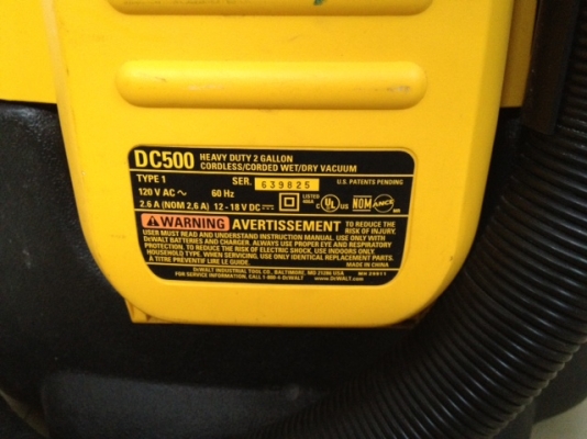 ดูดฝุ่นดูดน้ำไร้สายหรือเสียบปลั๊กไฟก็ได้ DeWALT DC500 12-18V