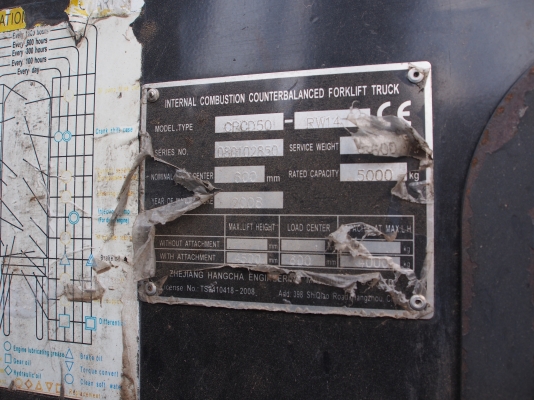 ขายด่วน รถโฟล์คลิฟท์ HC50 เสา6เมตร สนใจติดต่อ 083-062-0223