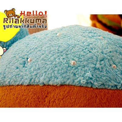 ตุ๊กตาหมีริลัคคุมะใส่หมวกและผ้าพันคอสีฟ้า น่ารัก จากญี่ปุ่น