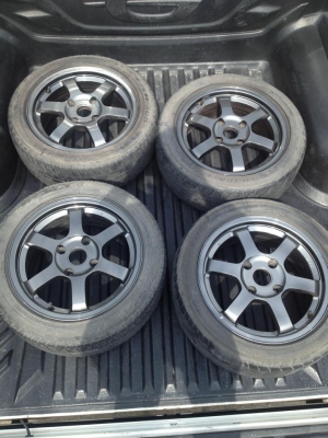 ขายTE37 ขอบ15 4/114 พร้อมยาง ถูกๆ  7000.-