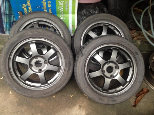 ขายTE37 ขอบ15 4/114 พร้อมยาง ถูกๆ  7000.-