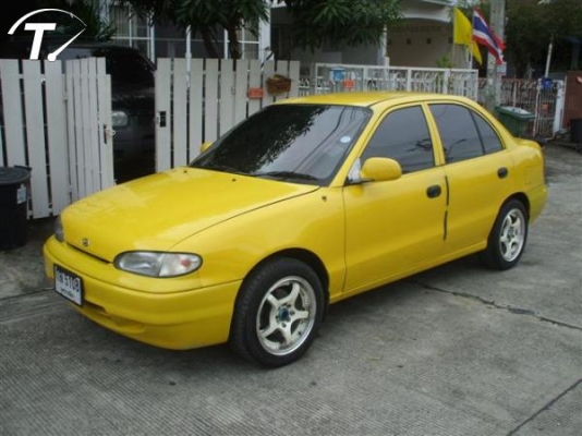 ขาย ฮุนได accent (4Dr) ปี96 สีเหลือง เกียร์ธรรมดา 1.5 GLI ติดแก๊ส LPG สภาพดี สวย ด่วนๆ 43000