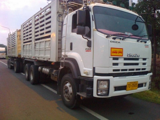 ขายรถพ่วงแม่-ลูกดัมพ์ 22 ล้อ ISUZU DECA 360 ปี 2552 ลูกพ่วงคอกเกษตร 3 คานแท้ ราคา 3450000
