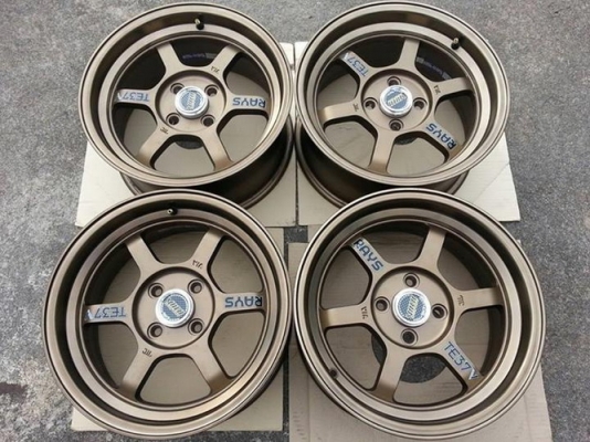 ล้อ15" TE37V 4รู100 กว้าง7 ออฟ20 ล้อใช้งานวันเดียว สีน้ำตาลไหม้