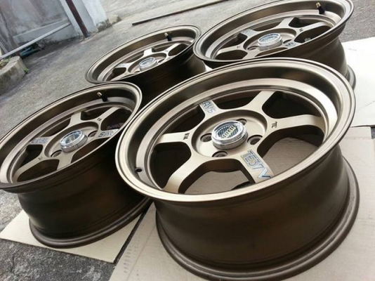 ล้อ15" TE37V 4รู100 กว้าง7 ออฟ20 ล้อใช้งานวันเดียว สีน้ำตาลไหม้