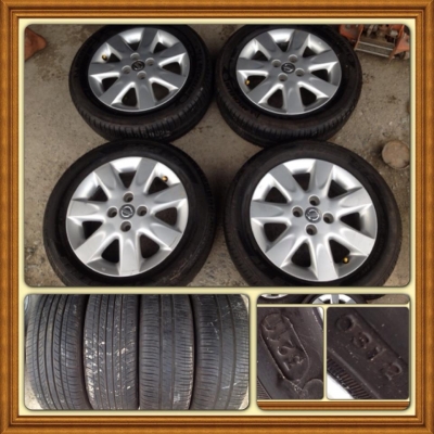 ขายแม็กเดิมขอบ15 Nissan March + ยางปี11-12ราคา 7,900 บ.ถูก