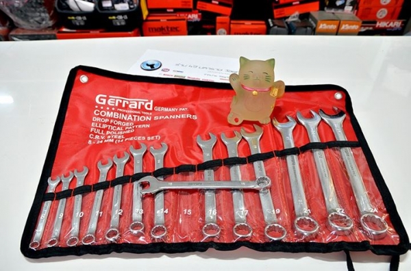 ชุดประแจแหวนข้างปากตาย 14 ตัวชุด GERRARD Cr-V