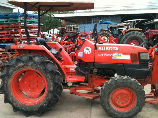 รถไถคูโบต้า L3408 พร้อมใบมีด ผานพรวน 6 จาน  จอบหมุน