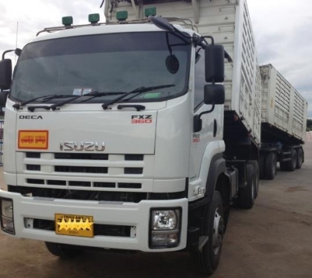 ISUZU DECA FXZ 360 HP EURO2 ปี 52 รถพ่วงแม่+ลูก กระบะดั๊มพ์เหล็กคอกสูงเกษตรของสามมิตรลอนนอนสภาพสวยจัด ลูก 3 เพลาดั๊มพ์ความยาว 6.50 เมตร ภายในเก๋งสวยครบพร้อม เครื่องแน่นแรงดี แอร์ พ.เพาเวอร์ ก.ไฟฟ้า ระบบเบรคทริ๊ปฟี้ ช่วงล่างแน่น ยางสภาพดี 80\% ทั้งแม่ทั้งลู