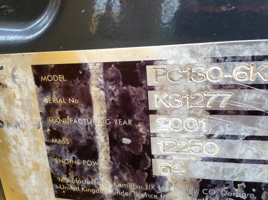 ขาย รถแบคโฮ KOMATSU PC130-6K ชมVDOการทำงานได้ครับ นำเข้าจากญี่ปุ่น รถปี2001 ติดต่อ 081-2990958
