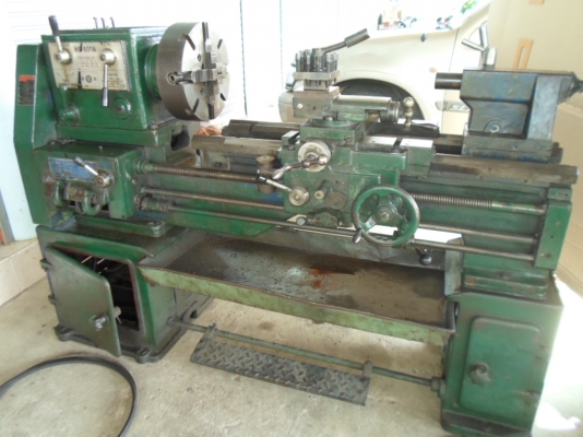 แท่นกลึง 5 ฟุต 3 เพลา  เกียร์บล็อก 65,000