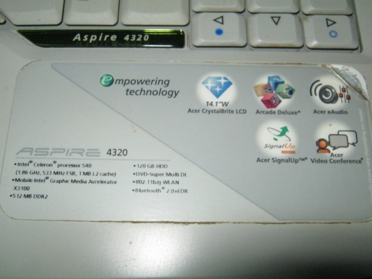 ขายโน๊ตบุ๊ค acer aspire 4320