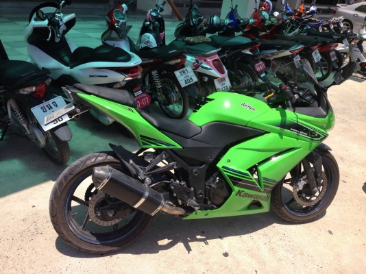 ขาย Kawasaki Ninja 250 ปี2012 สีเขียว-ดำ แต่ง ภูเก็ต 1แสน