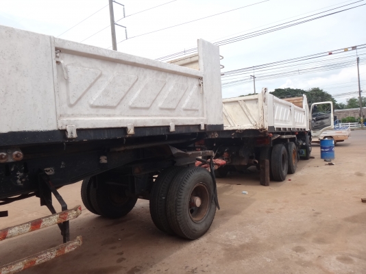 ขายด่วน รถสิบล้อสองเพลาดัมพ์  พ่วง  แม่ลูก HINO  MEGA 320   กระบะบะสามมิตร  พร้อมใช้งาน