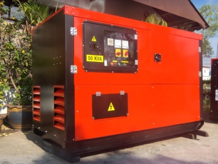 เครื่องปั่นไฟพร้อมชุดตัดต่อไฟฟ้าอัตโนมัติสำหรับโรงแรม/รีสอร์ทขนาด 60 KVA.