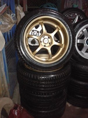 ขาย rg-d ขอบ18 5/114  หน้า8 หลัง 9 + ยาง 13500