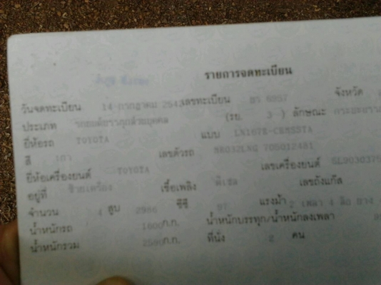 TOYOTA HILUX TIGER EXTRACAB SR5 3.0 MT 4WD ปี 42 รถสภาพเดิมๆไม่เคยมีอุบัติเหตุหนัก ตัองเก็บสีบ้างเล็กน้อย เครื่องแห้งแรงดี ภายในเก๋งคอนโซลสวยครบ แอร์เย็น พวงมาลัยเพาเวอร์ กระจกไฟฟ้า ระบบขับเคลื่อนสี่ล้อสภาพดีพร้อมทำงานได้เลย ช่วงล่างแน่นยางสภาพดี 70\% พร้อ