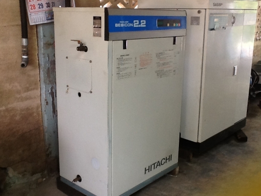 ปั๊มลมลูกสูบเก็บเสียง HITACHI BEBICON 3Hp มี AIR DRYER