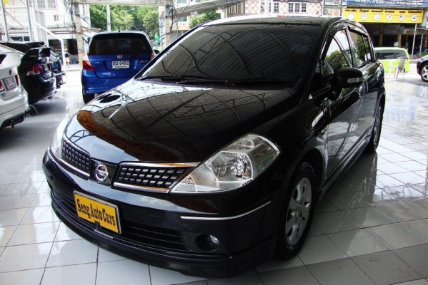 NISSAN Tiida 1.8 G TOP ปี 2007 สีดำ AT ระบบแก๊ส LPG ถังโดนัท
