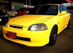 Honda Civic โฉมตาโต VTEC สีเหลือง แต่งซิ่ง สวยมากมาย