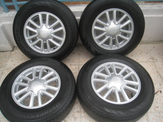 ขายล้อแม็ก All new Isuzu d-max 16"x6.5" et41 6รู139 + ยาง Bridgestone Duravis 215/70r16 ปี 12 สนใจติดต่อ เล็กคลองสาม (081-3747940)