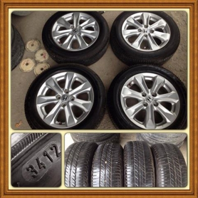 ขายแม็กเดิมขอบ15 New Honda Jazz + ยางปี12 ราคา 9,500 บ.ราคาถูก