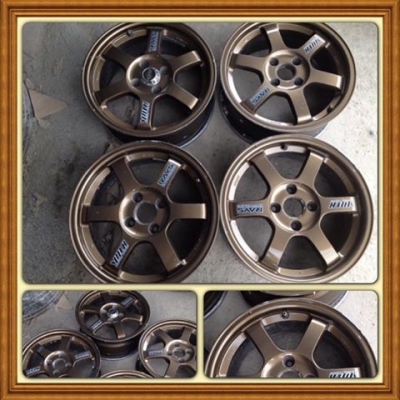 ขายล้อ TE37 สีน้ำตาลไหม้ ขอบ 15 กว้าง 6.5 4 รู100 ราคา 7,900บาท