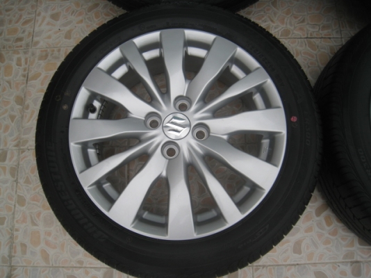 ขายล้อแม็ก Suzuki swift ถอดรถป้ายแดง 16"x6" et45 4 รู 100(toyota,mazda,ford ใส่ได้เลยครับ) + ยาง สัปดาห์ที่9 ปี13