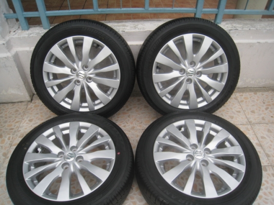 ขายล้อแม็ก Suzuki swift ถอดรถป้ายแดง 16"x6" et45 4 รู 100(toyota,mazda,ford ใส่ได้เลยครับ) + ยาง สัปดาห์ที่9 ปี13