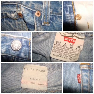 # 8427 # ยีนส์ Levi's 501 ผ้าทราย ของแท้ มือสอง เอว 40 ยาว 28นิ้วครึ่ง made in usa ตะเข็บสวย
