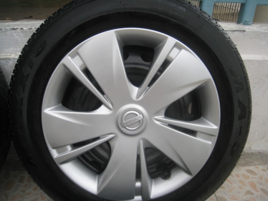 ขายกะทะ Nissan march ถอดรถป้ายแดง ขอบ14 +ฝาครอบ+ ยางปี13 (081-3747940)