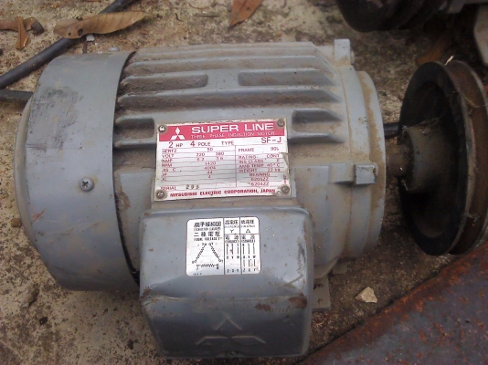 มอเตอร์ mitsubishi 2 แรง 3 เฟส 380 V. สภาพพร้อมใช้ เสียงเงียบ แรงดี(มีVDOทดสอบลองให้แล้วครับ)