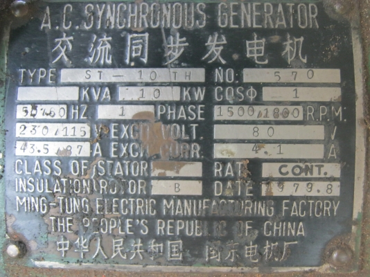 ฃายด่วนเครื่องปั่นไฟ 10 กิโล เครื่องยนต์นิสสัน sd 22 สภาพพร้อมไช้งาน