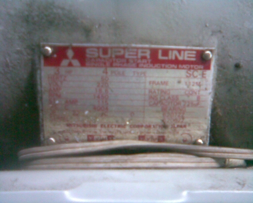 มอเตอร์มิสซูบิชิ 3 แรง ไฟบ้านครับ มอเตอร์มิสซูบิชิ 3 แรง ไฟบ้านครับ